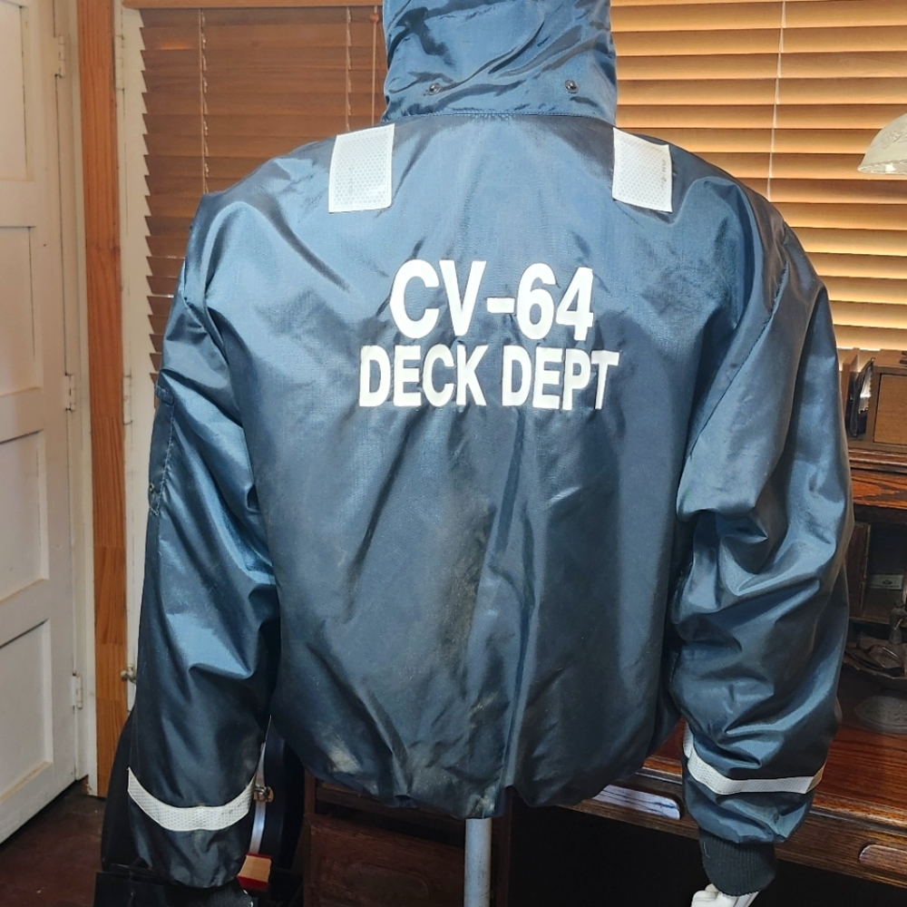 USS Constellation CV-64 Survival Mustang Deck Bomber (MJ6214-T1) Jacket Sz XL